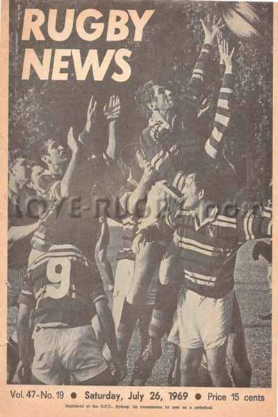 1969 New South Wales v Fiji  Rugby Programme